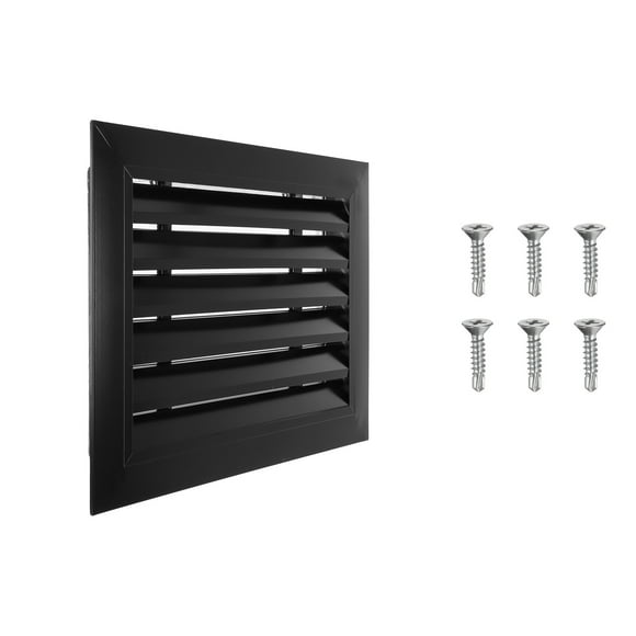 Uxcell Évent Gable 12x16 Pouces, 1PCS Évent Mural en Alliage d'Aluminium avec Passoire, Noir