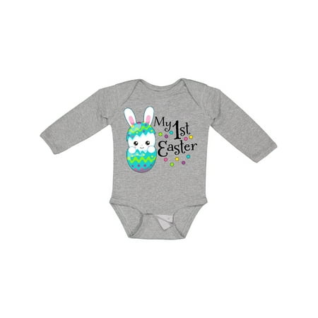 

Inktastic My First Easter- Bunny in an Egg Gift Baby Boy or Baby Girl Long Sleeve Bodysuit