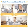 thumbnail image 6 of Baby Playpen, HDJ 71 inch Extra Large Baby Playard with Basketball Hoop and Breathable Mesh, Toddlers Play Fence for Indoors Outdoors,Gray, 6 of 10