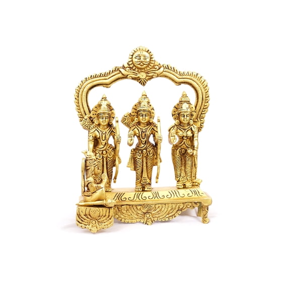 Ram Parivar Darbar Murti - lakshman, Sita, Hanuman, Brass Statue For Puja, Home Mandir, Gifts by Pooja Bazar 7 X 10 X 4 In