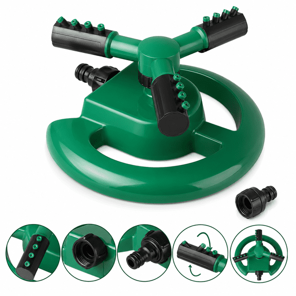 Garden Sprinkler,360 Degree Rotating Lawn Sprinkler Large Area Coverage - Adjustable,Weighted Gardening Watering System,Sprinklers For Yard