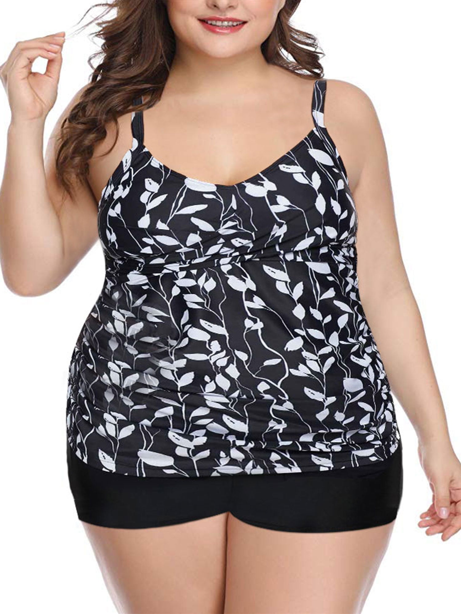 Mid-Ten - M-XXL Women Two Piece Floral Swimwear Swimsuit Ladies Tankini ...