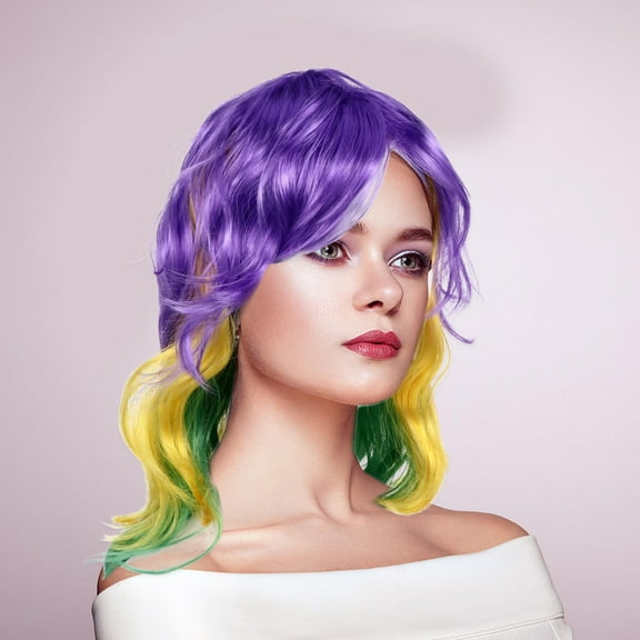 LEORX 1Pcs Synthetic Hair Wigs for Women in Yellow with Cosplay Feature