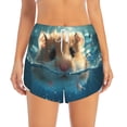 thumbnail image 2 of Pofeuu Cute Swimming Guinea Pig Print Women's Athletic Shorts Running Workout Shorts Tummy Control Quick Dry Gym Shorts with Pockets Double layer sports shorts-XX-Large, 2 of 7