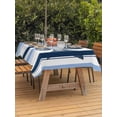 thumbnail image 4 of 60x102 Inch Outdoor Tablecloth with Umbrella Hole Zipper Rectangle Ocean Fish Rectangular Tablecloths Outside Waterproof Watercolor Navy Blue Aqua Stripe Modern Patio Table Cover for Picnic Party, 4 of 8