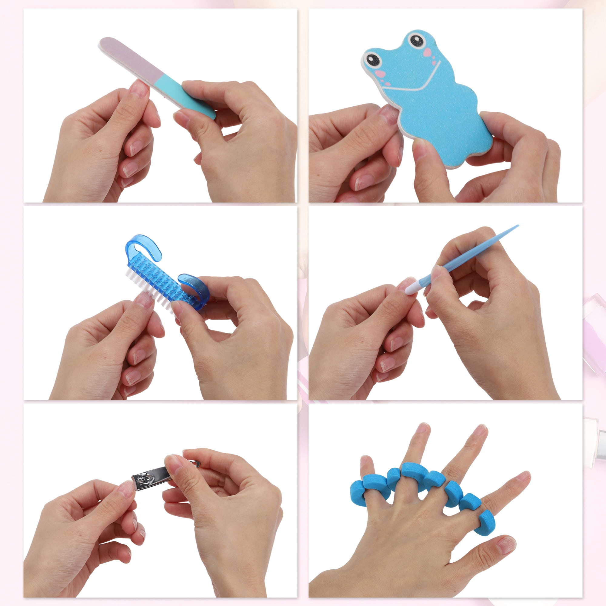 Unique Bargains Portable Manicure Tools Kit for Nail Care Blue