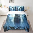thumbnail image 2 of YST 7Pcs Wolf Comforter Sets Full Size, Howling Wolf Wild Animal Bed in a Bag, 2 of 5