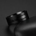 thumbnail image 2 of 8MM Black Brushed Gift Band Mens Titanium Steel Black Anniversary Ring Size 6-12, 2 of 5