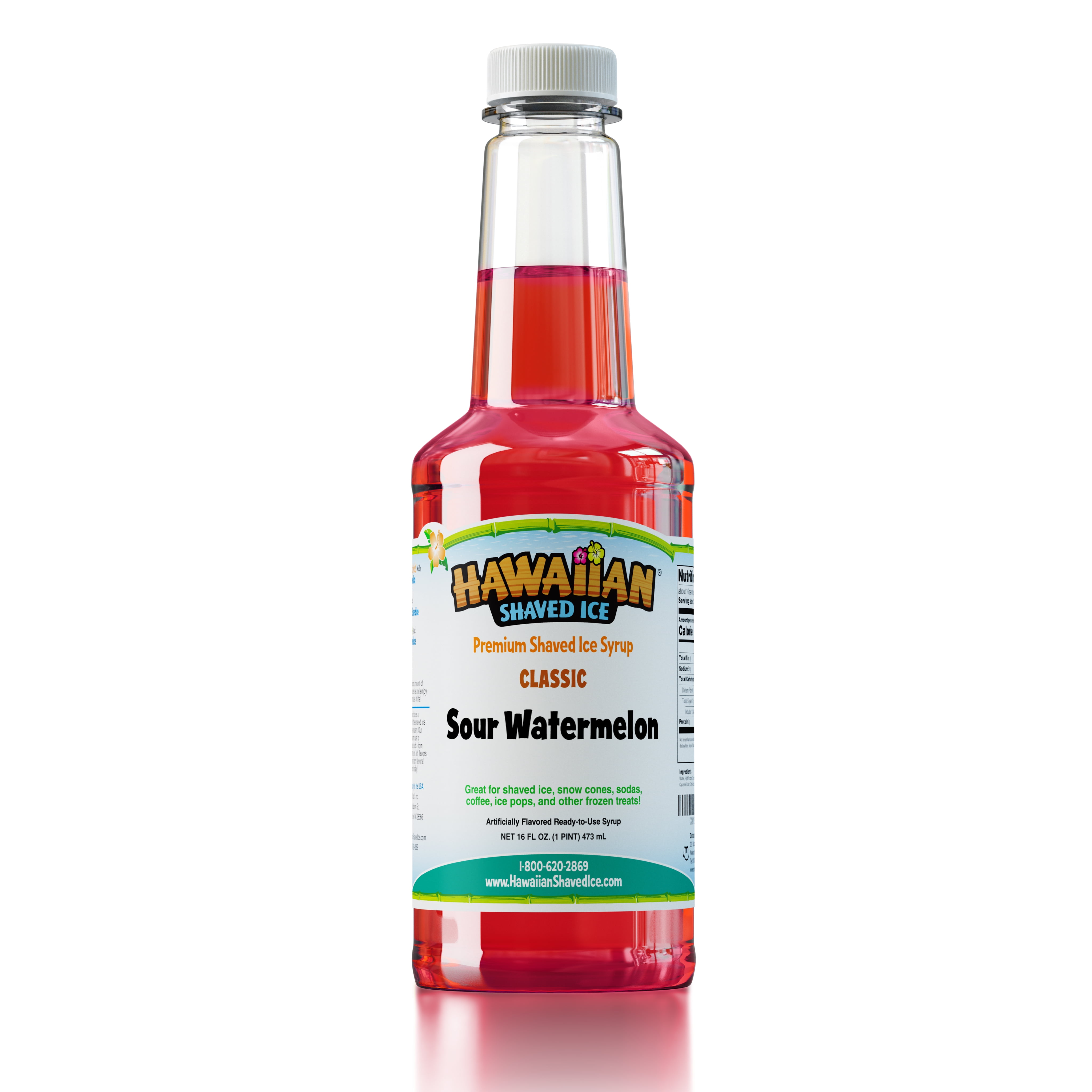 Hawaiian Shaved Ice Snow Cone Syrup - Sour Watermelon Flavor (Pint)