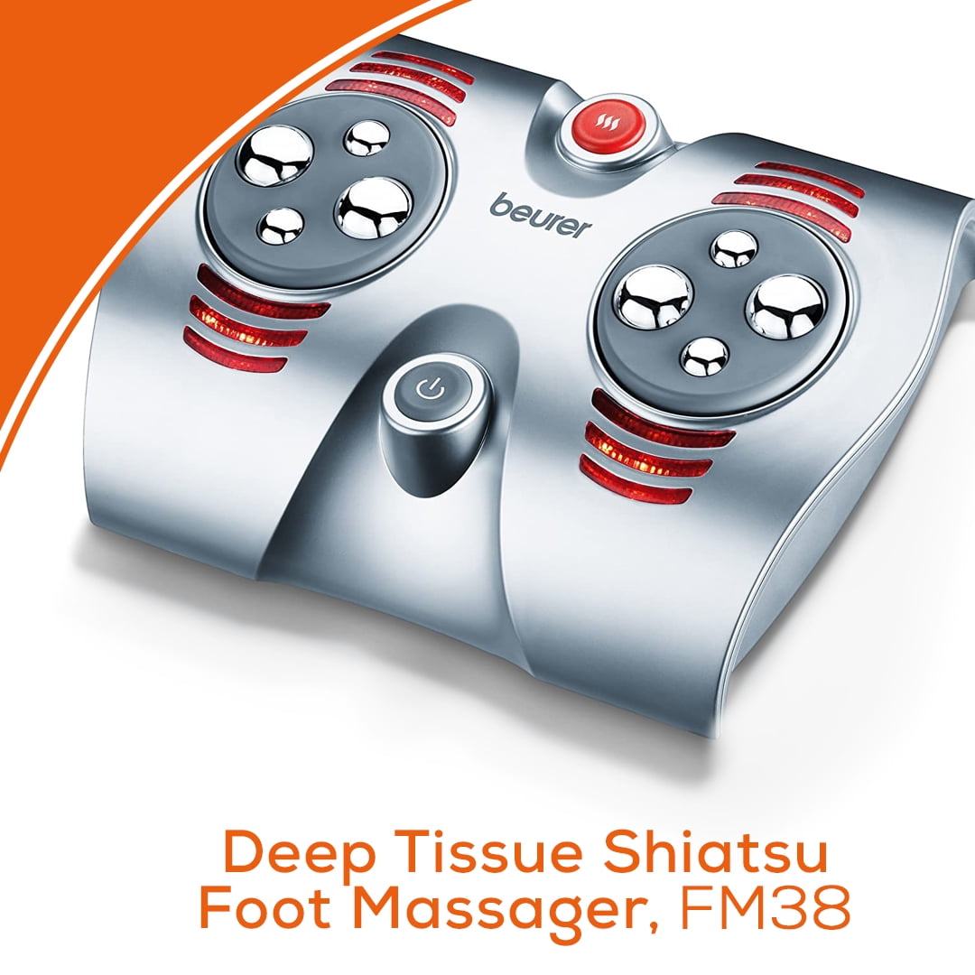 Beurer Shiatsu Foot Massager with 8 Rotating Massage Heads and Optional