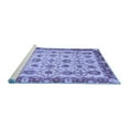 thumbnail image 2 of Ahgly Company Machine Washable Indoor Round Oriental Blue Traditional Area Rugs, 4' Round, 2 of 4