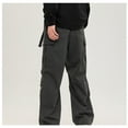 thumbnail image 3 of WREESH Men's Cargo Pants Wide Leg Sweatpants Outdoor Pants Straight-Leg Paratrooper Pants Casual Sports Pants Flat-Cut Pants Gray, 3 of 5