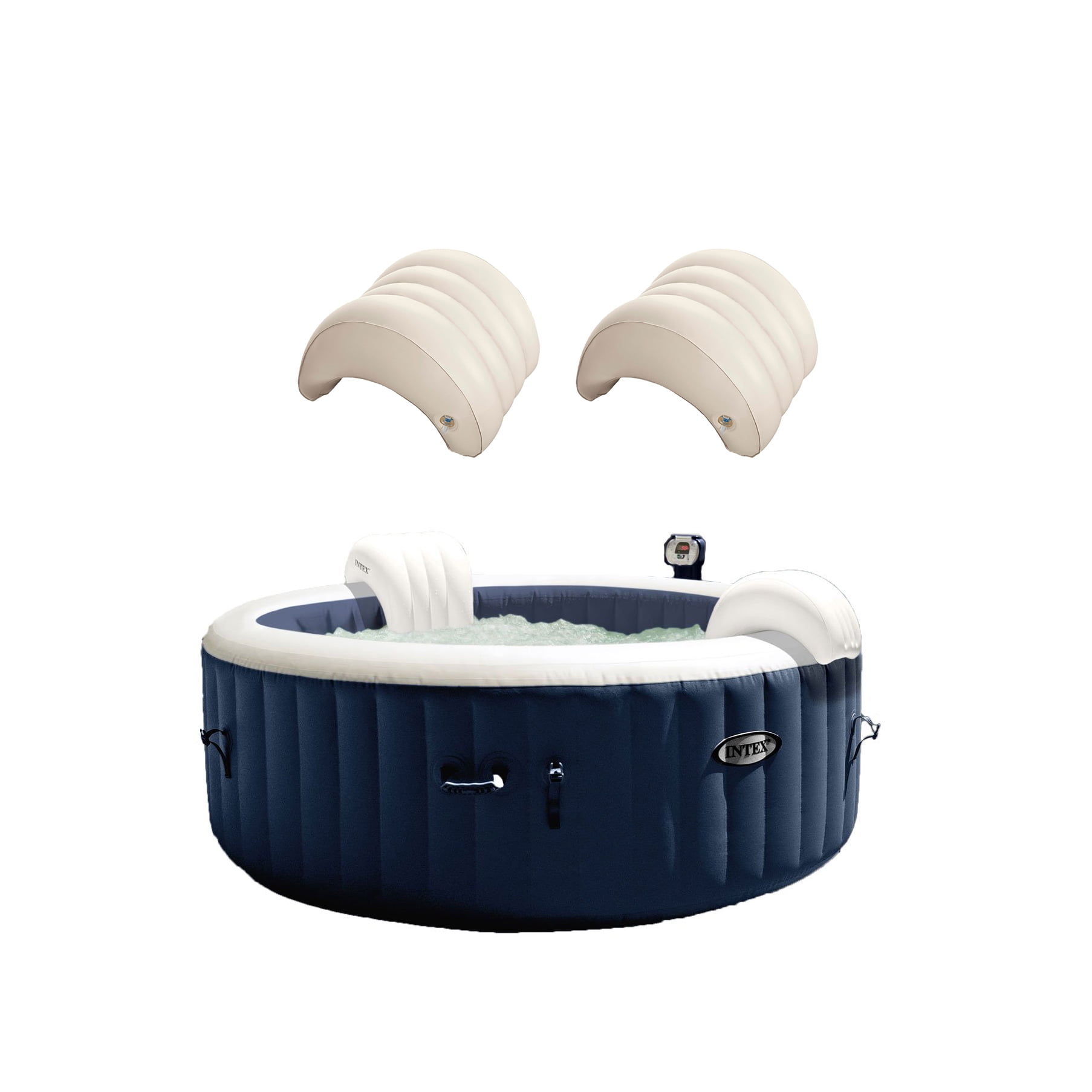 Intex Purespa 4 Person Inflatable Portable Hot Tub And Headrest Pillow 2 Pack