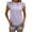 Purple, variant on Kovlvoll Women's Tops Summer Eyelet Solid Color Crew Neck Ruffle Short Sleeve Loose Casual Top T-Shirt