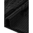 thumbnail image 5 of INSPIRE CHIC Cable Knit Sweater for Women's Round Neck Drop-Shoulder Long Sleeve Casual Fall Winter Sweater XS Black, 5 of 6