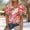 Red, variant on ATENAR T Shirts for Women Casual V Neck Womens Shirts Printed Tee Orange XL