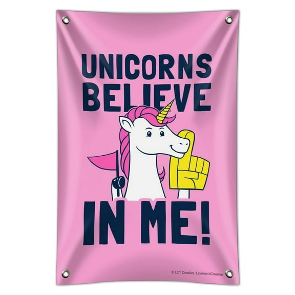Unicorns Believe in Me Funny Humor Home Business Office Sign
