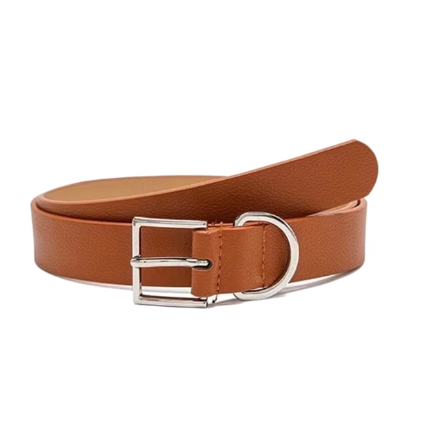Cinturón de cuero para mujer para pantalones vaqueros, cinturón de cuero PU de moda con hebilla de aleación
