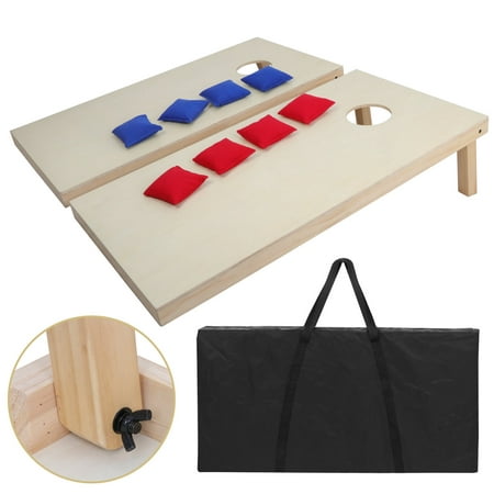 Segawe 3' X 2' Cornhole Bean Bag Toss Game Set Solid Wood Portable Design With Carrying Case for Tailgate Party Backyard BBQ