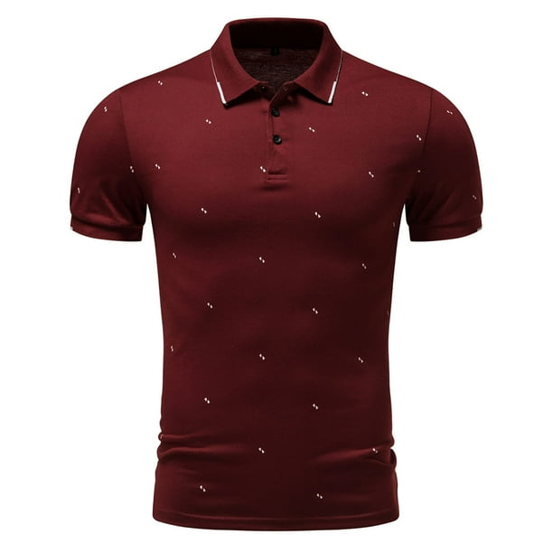 Blusa y camisa de manga corta con cuello vuelto para hombre, blusa informal con estampado de moda para hombre, blusa de manga corta con cuello vuelto para hombre