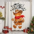 thumbnail image 2 of Shower Curtain 72"W x 96"L Merry Christmas Western Winter Gingerbread Man Fabric Shower Curtains Set with Hooks Water Repellent Bathroom Curtains Machine Washable Bathroom Accessories, 2 of 9