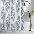 thumbnail image 2 of Blue Botanical Extra Long Shower Curtain Set, Waterproof Shower Curtains for Bathroom, Pastoral Elegant Spring Floral Washable Fabric Cloth Bath Curtain for Bathtub Decoration with Hooks 72x96 Inches, 2 of 9