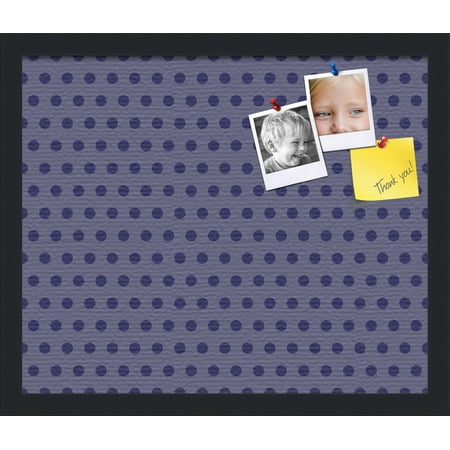 PinPix 18x15 Custom Cork Bulletin Board Dark Purple Dots Poster Board Has a Fabric Style Canvas Finish Framed in Dark Purple Dots by ArtToFrames (PinPix-401)