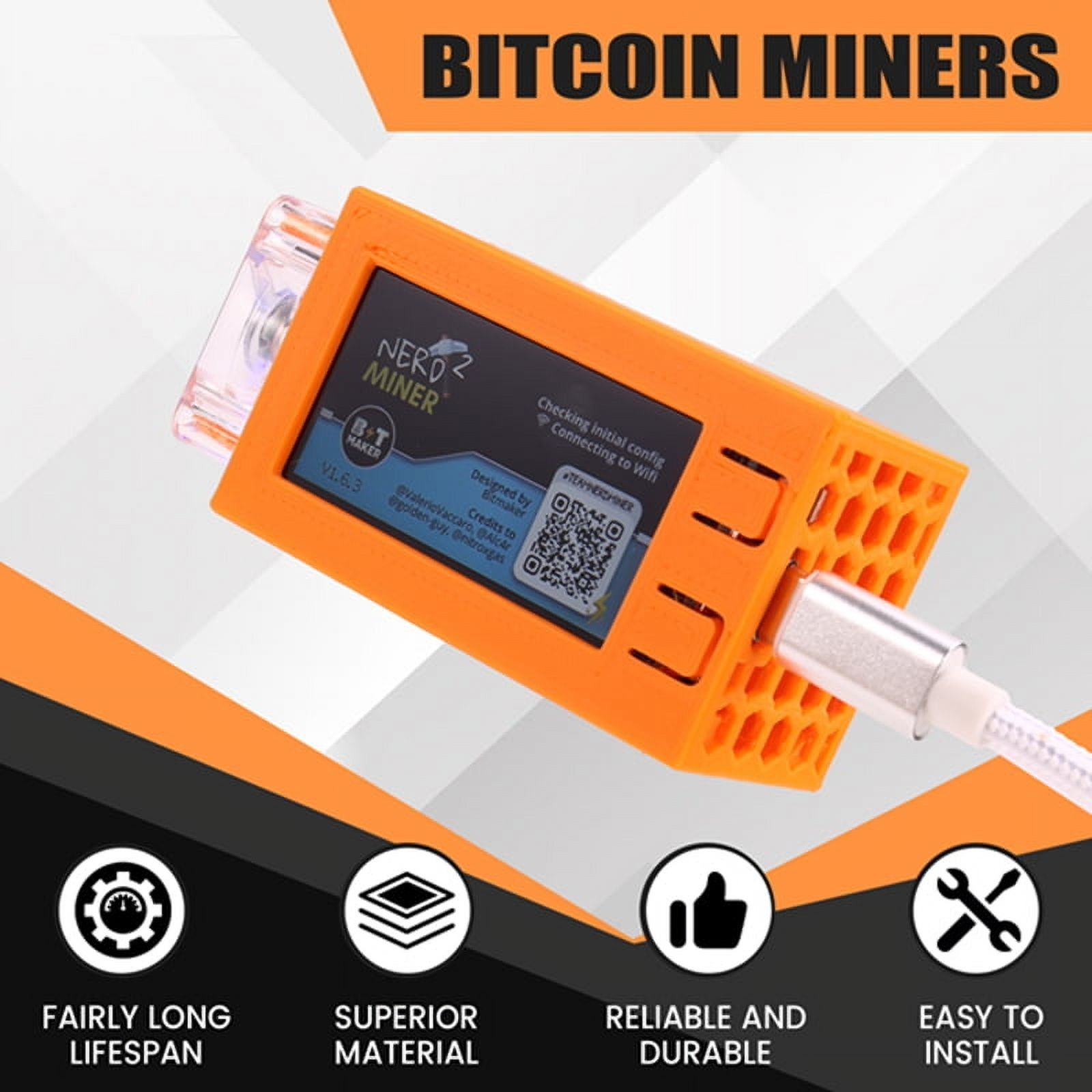 Para Nerdminer V2 Pro Miner 78KH/S Mini Bitcoin Miner con Ventilador  Luminoso BTC Solo Mining Miner Naranja | Bodega Aurrera en línea