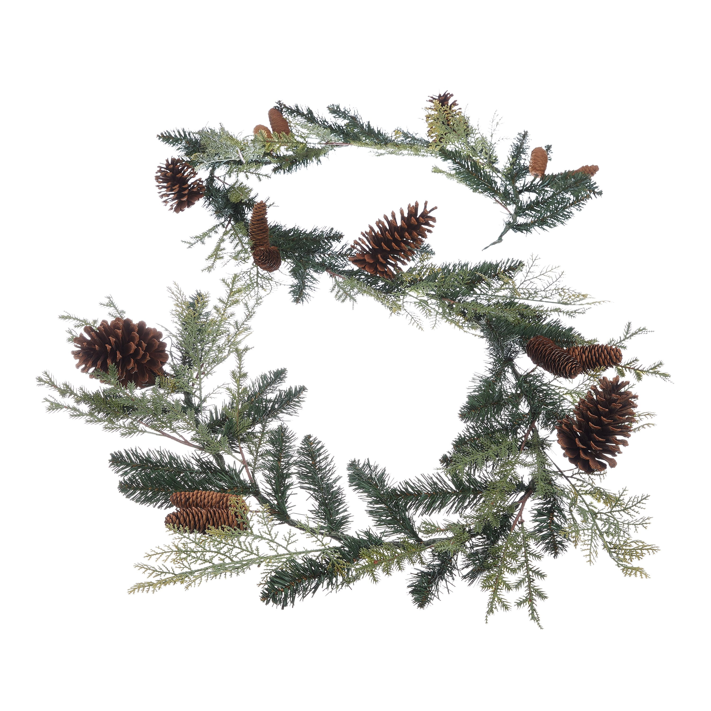 Holiday Time Mixed Greenery UnLit Garland, 9'