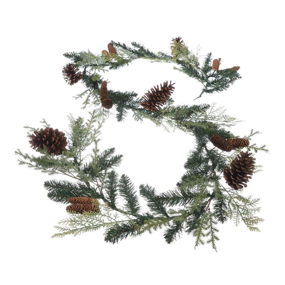 Holiday Time Mixed Greenery UnLit Garland, 9'