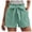 Light Green, variant on JIKNTTR Casual Shorts for Women Women's Summer Shorts With Pockets Ruffle Hem And Bow Tie Waistband High Waisted Shorts Comfy Summer Shorts