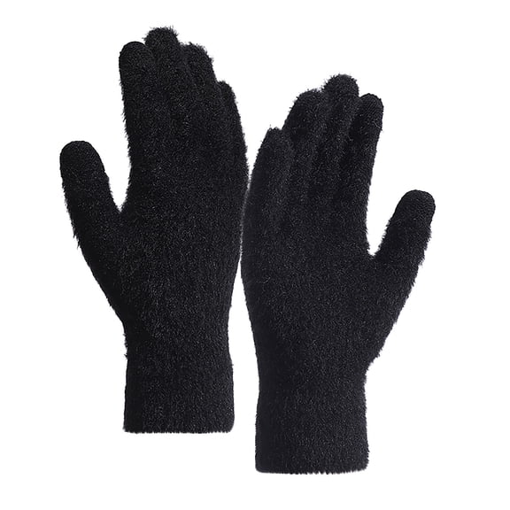 Outdoor Unisex Winter Gloves Solid Color Warm Stretched Thick Knitted Thermal Thermal Safety Comfy Workout Gym Gloves for Driving Cycling Running Hiking Skiing