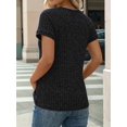 thumbnail image 4 of Women'S Short Sleeve Shirts Business Casual Blouses Dressy Work Tunic Top Sweaters Fashion Clothes Black XXL, 4 of 7
