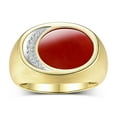 thumbnail image 1 of RYLOS Men's Designer Ring: 14K Yellow Gold with Red Quartz and Diamonds - Gold Rings for Men  Size 13, 1 of 6