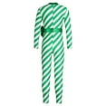 thumbnail image 2 of DPOIS Kids Girls Candy Cane Christmas Costume Long Sleeve Striped Unitards Jumpsuit Green 10, 2 of 5