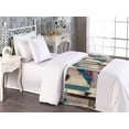 thumbnail image 2 of Grunge Bed Runner, Jumble Composition of Abstract Stripes and Dots Contemporary Artwork, Decorative Accent Bedding Scarf for Hotels Homes & Guest Rooms, Twin, Cream Raspberry Sea Blue, by Ambesonne, 2 of 3