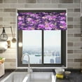 thumbnail image 2 of Purple Flower Curtain Valance for Kitchen Windows/Bathroom/Living Room/Bedroom Blackout, Rod Pocket Valance Small Window Treatment, 54" W x 18" L Home Decor, 2 of 6