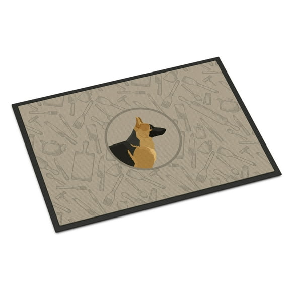 Carolines Treasures CK2187JMAT German Shepherd In the Kitchen Door Mat Indoor Rug or Outdoor Welcome Mat 24x36 Doormat