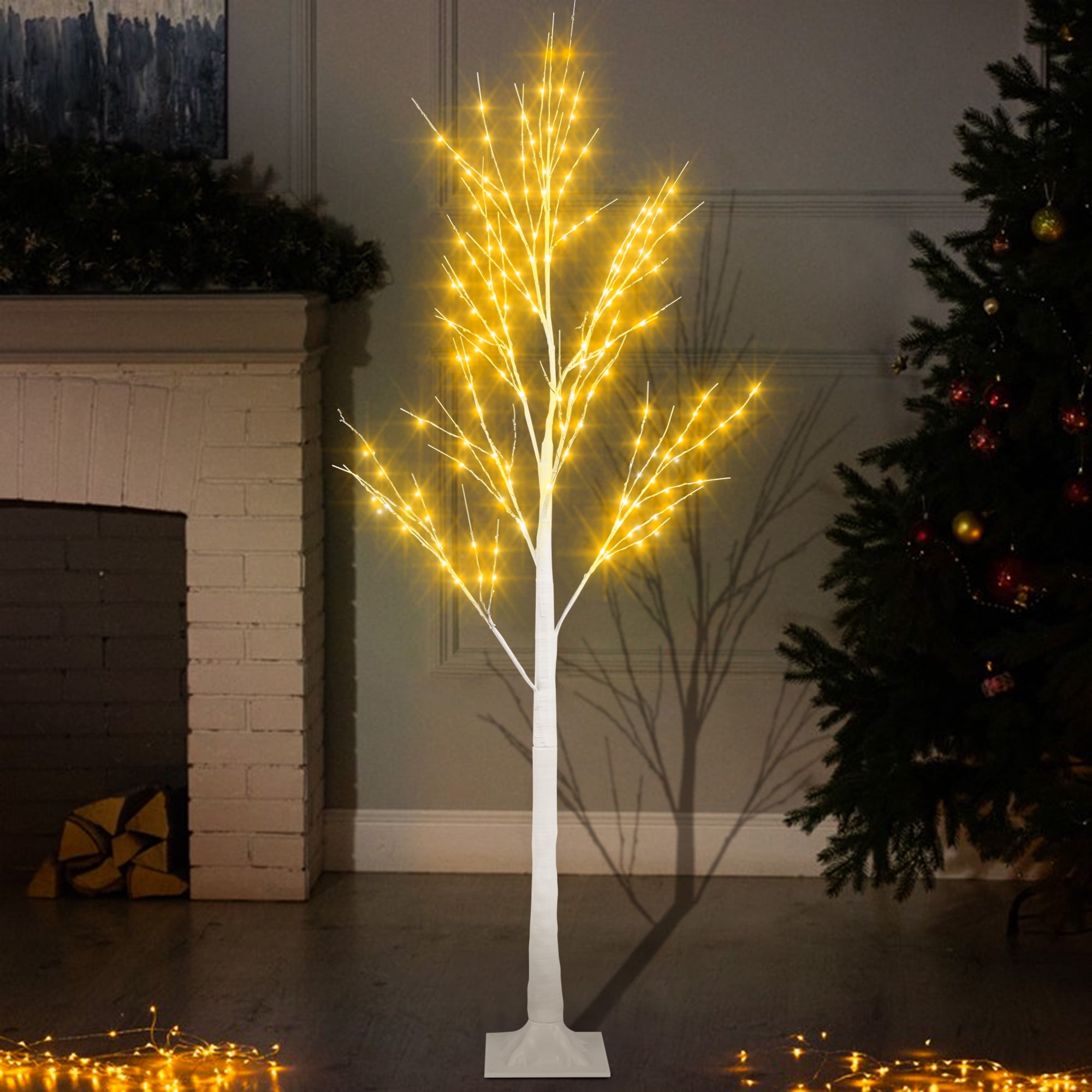 The Holiday Aisle® Birch 48' Traditional Christmas Tree with LED Lights and Remote  Control, Christmas Tree