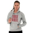 thumbnail image 4 of Third Wheel Funny Sarcastic Dating Unisex Plus Fleece Graphic Hoodie Brisco Brands 3X, 4 of 5