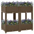 thumbnail image 2 of Cama de jardín elevada VidaXL rectangular con 2 estantes, color marrón, 2 of 7