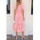 thumbnail image 2 of Vestido midi PRETTYGARDEN para mujer, estampado floral, línea A, rosa, 2 of 7