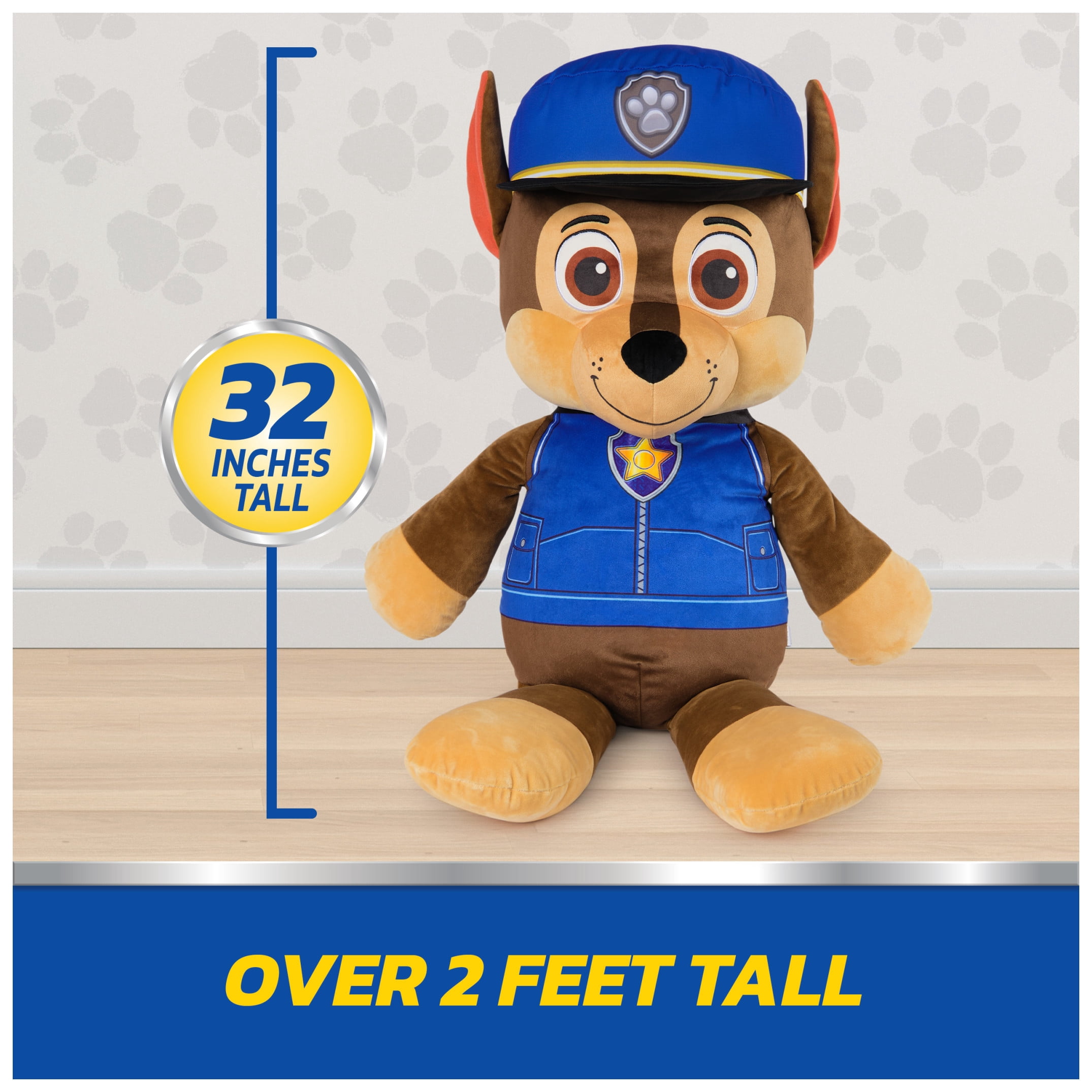 PAW Patrol, Chase Jumbo 32-inch Plush Toy with Embroidered Details, for Ages 0+