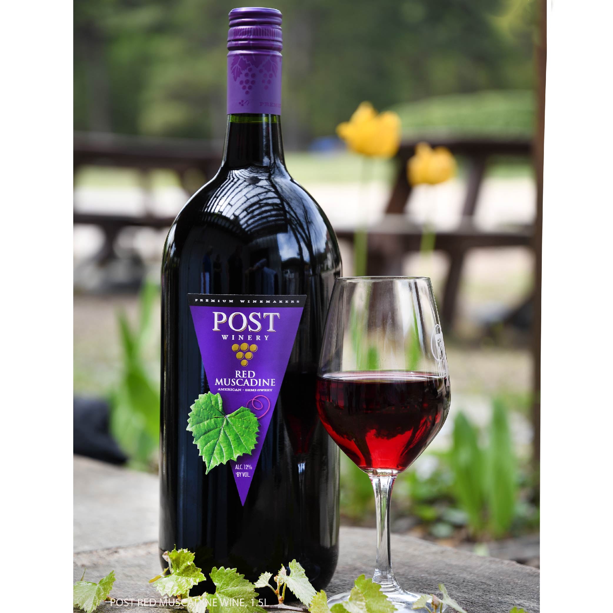 Post Winery Red Muscadine Red Wine, 12% ABV, Arkansas, 1.5 L Glass Bottle