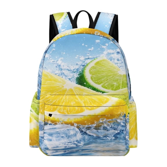 BCIIG Citrus Mix Ice Splash Pattern Printed Oxford Backpack, Large Capacity Laptop Backpack, Water Resistant, Travel Daypack for College Work Commuting Adults,