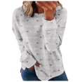 thumbnail image 4 of Qiopertar Mode de Noël Chandail en Molleton Décontracté à Manches Longues Col Rond Imprimé pour Femmes Blouse Offres de la Semaine Liquidation à Moins de 5$ jusqu'à 90 % de Réduction, 4 of 5