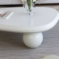 thumbnail image 2 of MDQMD White Cloud Coffee Table, Unique Cute Coffee Table,Aesthetic Coffee Table 38.58 Inch, with 3 Ball Legs,Modern Accent Center Table for Living Room, 2 of 8