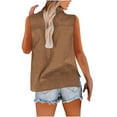 thumbnail image 7 of Frostluinai Womens Sleeveless Button Down Shirt Collared Cotton Linen Blouse Casual Office Shirts Basic Solid Splie Hem Tank Tops, 7 of 7