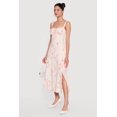 thumbnail image 2 of Women's Floral Sweetheart Neckline Lace Up Back Midi Dress, 2 of 3