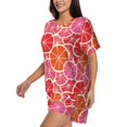 thumbnail image 3 of Womens Pajama Sets With Pocket, Colorful Orange Lounge Sets Short Sleeve Sleepwear PJ Sets for Women, 3 of 6